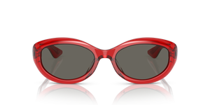Oliver Peoples 1969C avec une monture Rouge translucide et des verres Gris - L'image 2