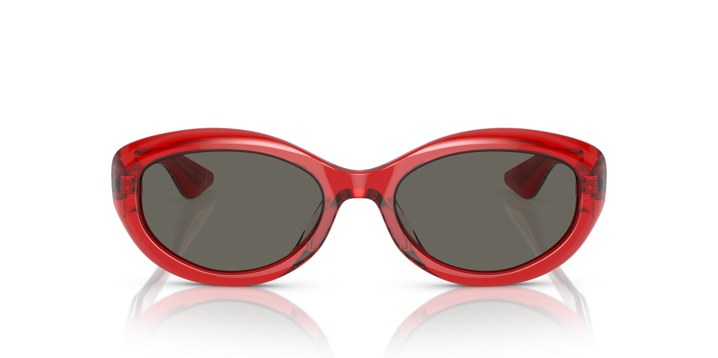 Oliver Peoples 1969C con montatura Rosso Traslucido e lenti  Grigio - Immagine Lenti