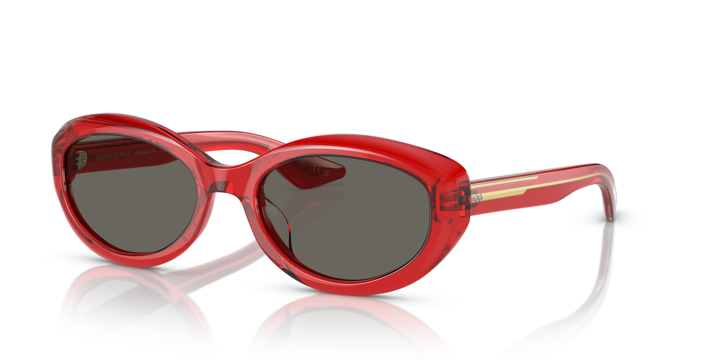 Oliver Peoples 1969C con montatura Rosso Traslucido e lenti  Grigio - Immagine Perni