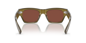 Oliver Peoples Kasdan con montatura Verde Oliva Sbiadito e lenti  Rosso - L'immagine 5