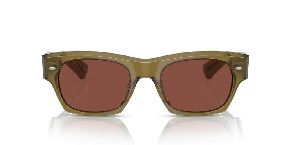 Oliver Peoples Kasdan con montatura Verde Oliva Sbiadito e lenti  Rosso - L'immagine 2