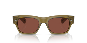 Oliver Peoples Kasdan con montatura Verde Oliva Sbiadito e lenti  Rosso - L'immagine 2