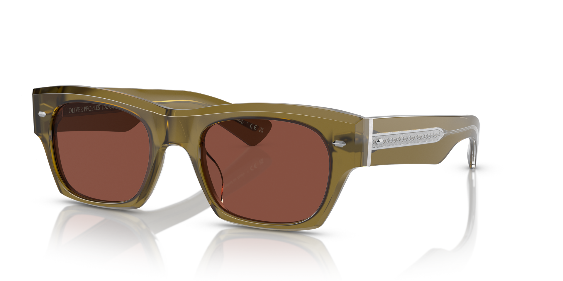 Oliver Peoples Kasdan with Dusty Olive frame and Burgundy lenses