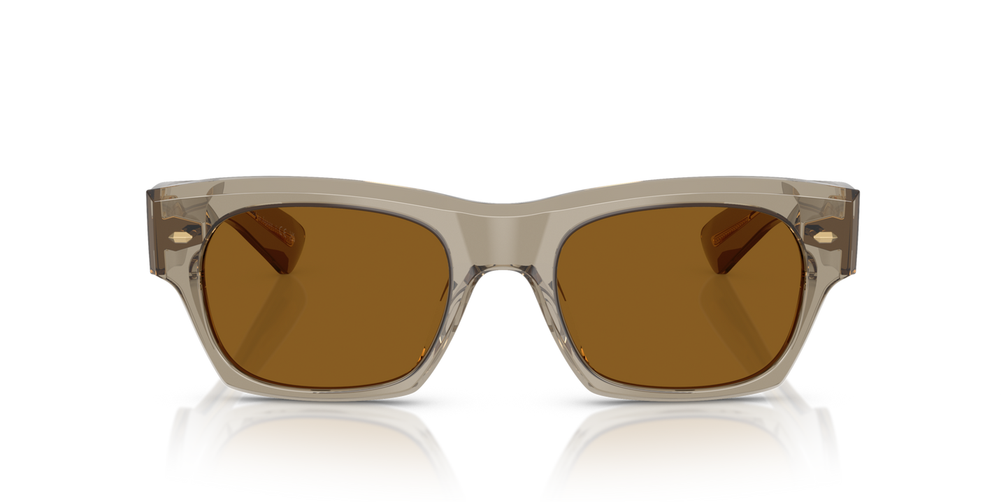 Oliver Peoples Kasdan 18K with Sencha frame and Brown lenses - Image Lenses