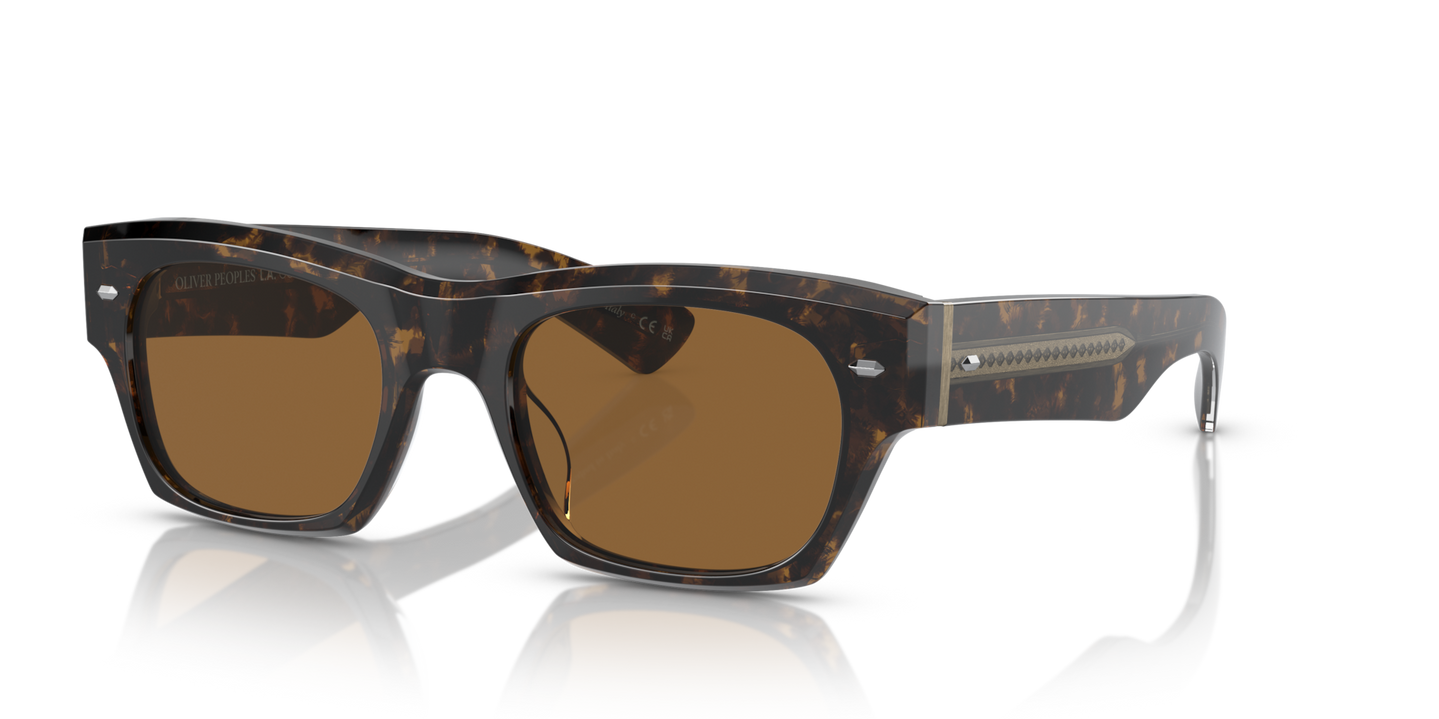 Sie Oliver Peoples Kasdan mit Walnut Tortoise Gestell und Braun Gläsern - Bild Plättchen