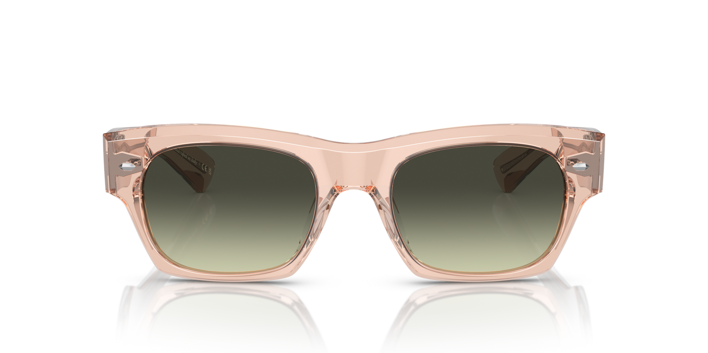 Oliver Peoples Kasdan avec une monture Champagne Quartz et des verres Vert - Image Verres