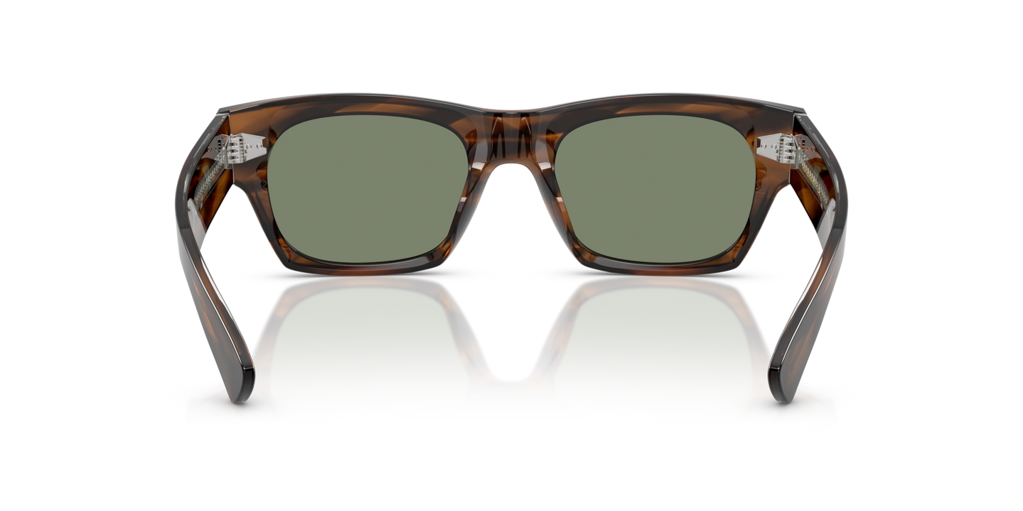 Oliver Peoples Kasdan 18K with Barchan frame and Green lenses - Image Nosepads