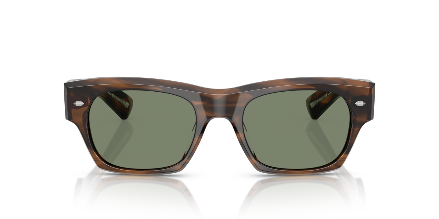 Oliver Peoples Kasdan 18K with Barchan frame and Green lenses - Image Lenses