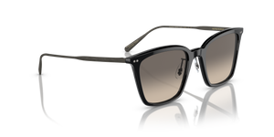 Oliver Peoples Luisella con montura Negro / Gris plateado antiguo y lentes Gris - El 3