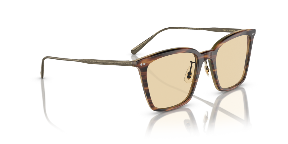 Oliver Peoples Luisella avec une monture Amaretto/Striped Honey/Antique Gold et des verres Jaune - image 3