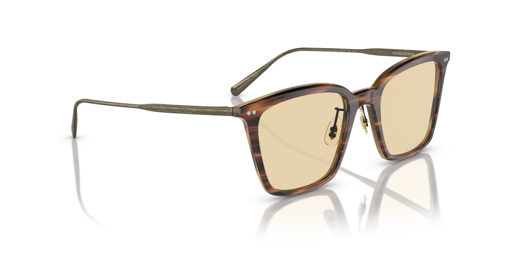 Oliver Peoples Luisella con montatura Amaretto/Striped Honey/Antique Gold e lenti  Giallo - L'immagine 3