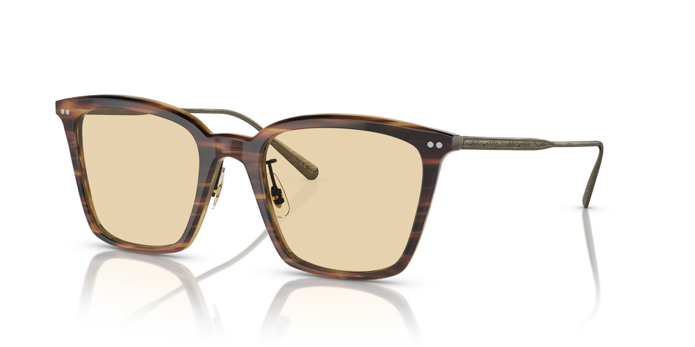 Oliver Peoples Luisella con montatura Amaretto/Striped Honey/Antique Gold e lenti  Giallo - L'immagine 4