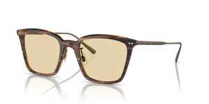 Oliver Peoples Luisella con montura Amaretto/Striped Honey/Antique Gold y lentes Amarillo - El 1