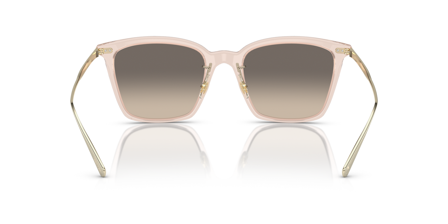 Oliver Peoples Luisella with Cipria/Brushed Gold frame and Grey lenses - Image Nosepads