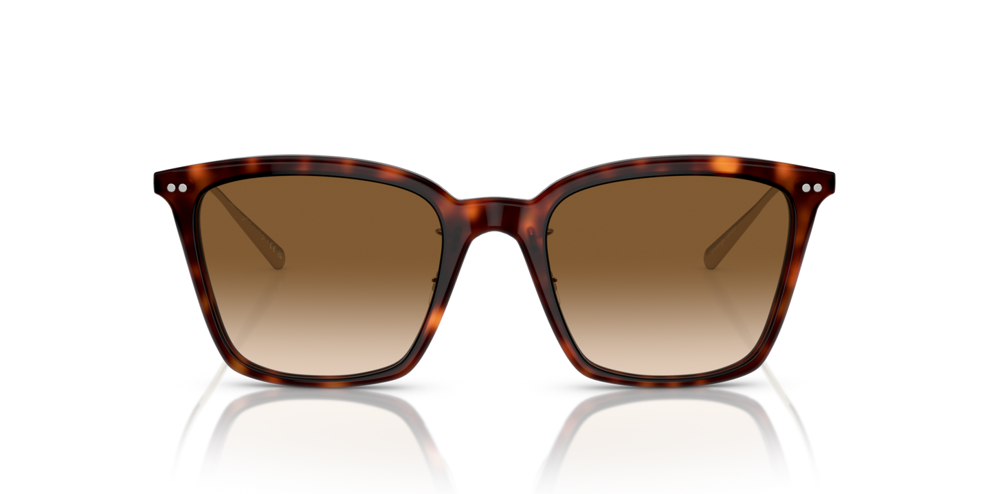 Oliver Peoples Luisella avec une monture Amaro Tortoise/Gold et des verres Brun - Image Verres
