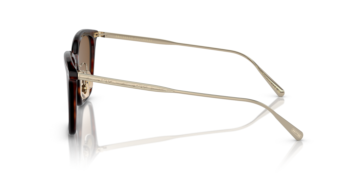 Oliver Peoples Luisella avec une monture Amaro Tortoise/Gold et des verres Brun - Image Filigranes