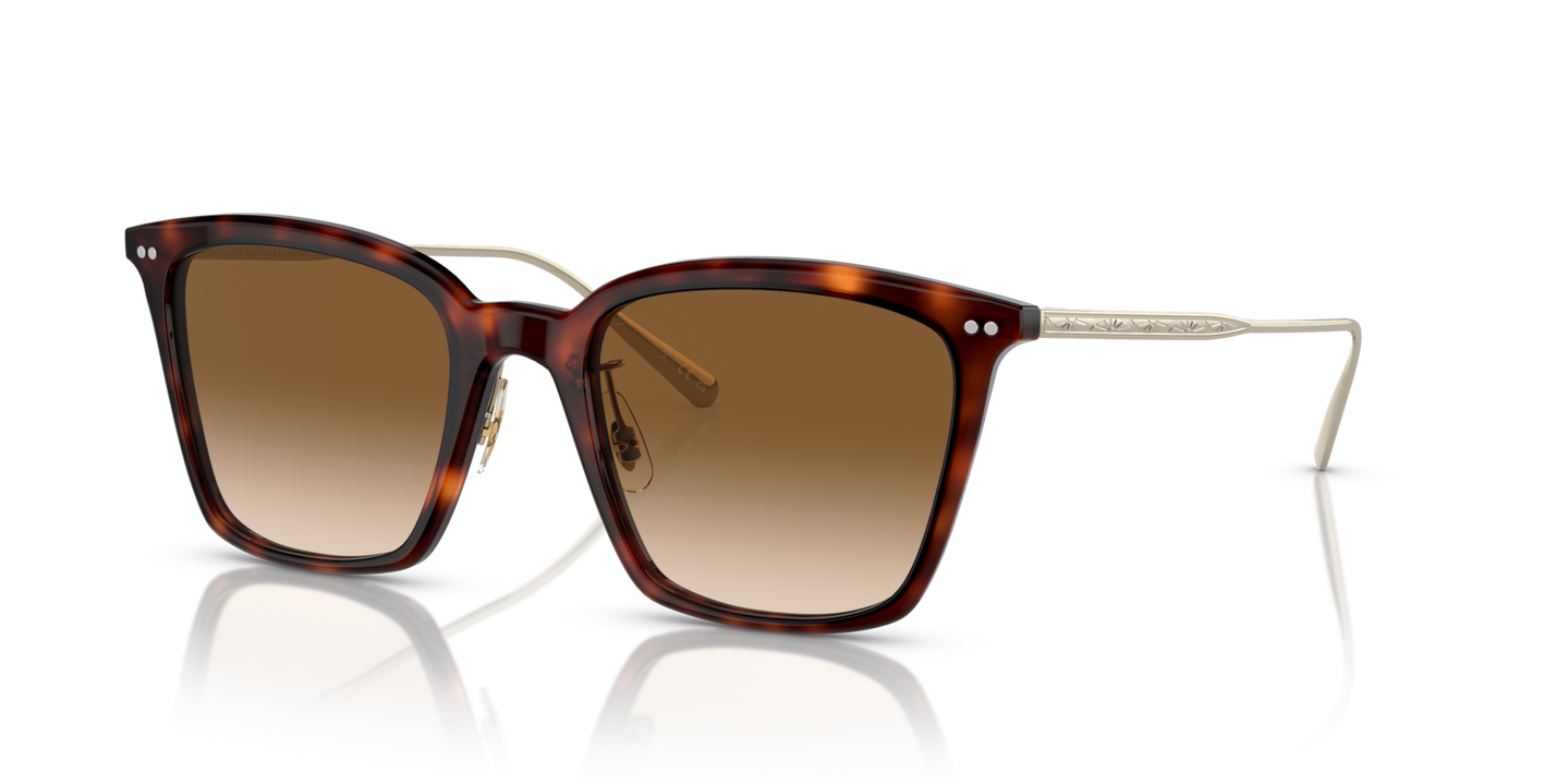 Oliver Peoples Luisella avec une monture Amaro Tortoise/Gold et des verres Brun - Image Points