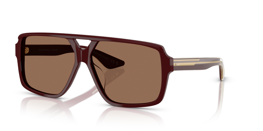 Oliver Peoples 1977C avec une monture Lie de vin et des verres Brun - L'image 2