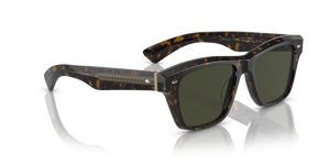 Oliver Peoples Oliver Sixties Sun with Walnut Tortoise frame and Green lenses - Image 3