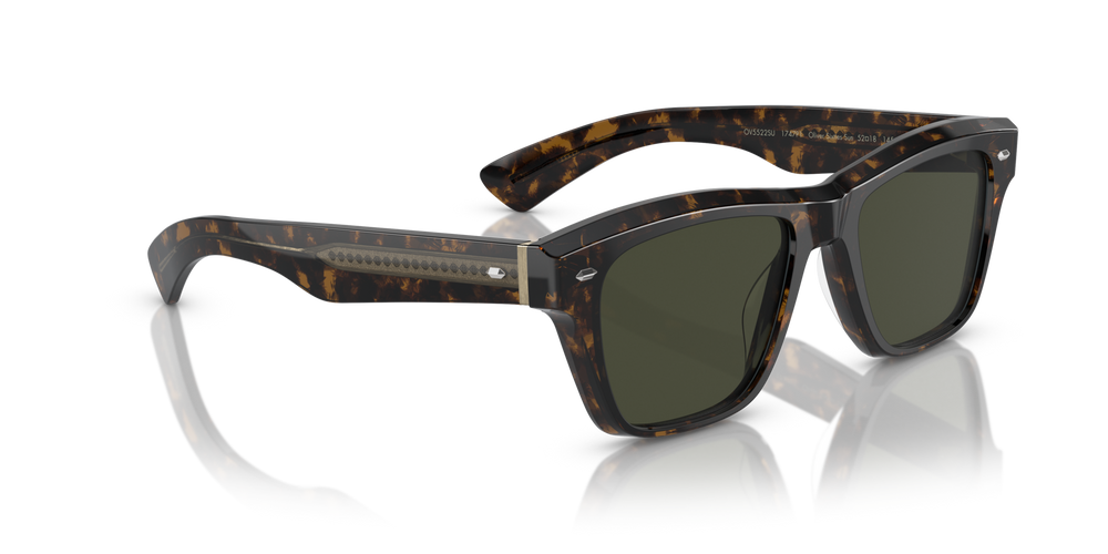 Sie Oliver Peoples Oliver Sixties Sun mit Walnut Tortoise Gestell und Grün Gläsern - bild 3
