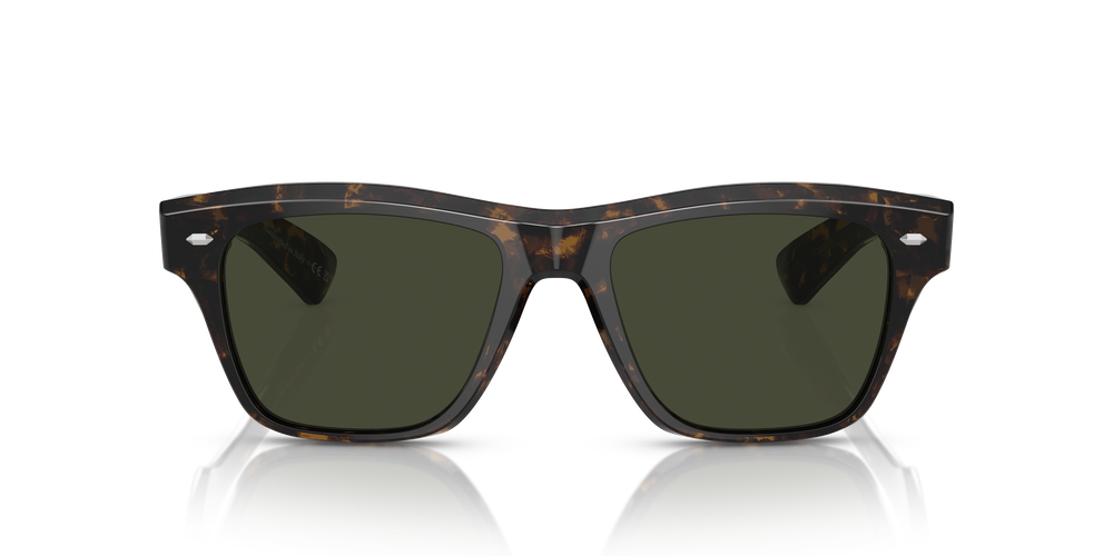 Oliver Peoples Oliver Sixties Sun with Walnut Tortoise frame and Green lenses - Image 2
