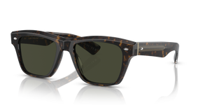Oliver Peoples Oliver Sixties Sun with Walnut Tortoise frame and Green lenses - Image 1