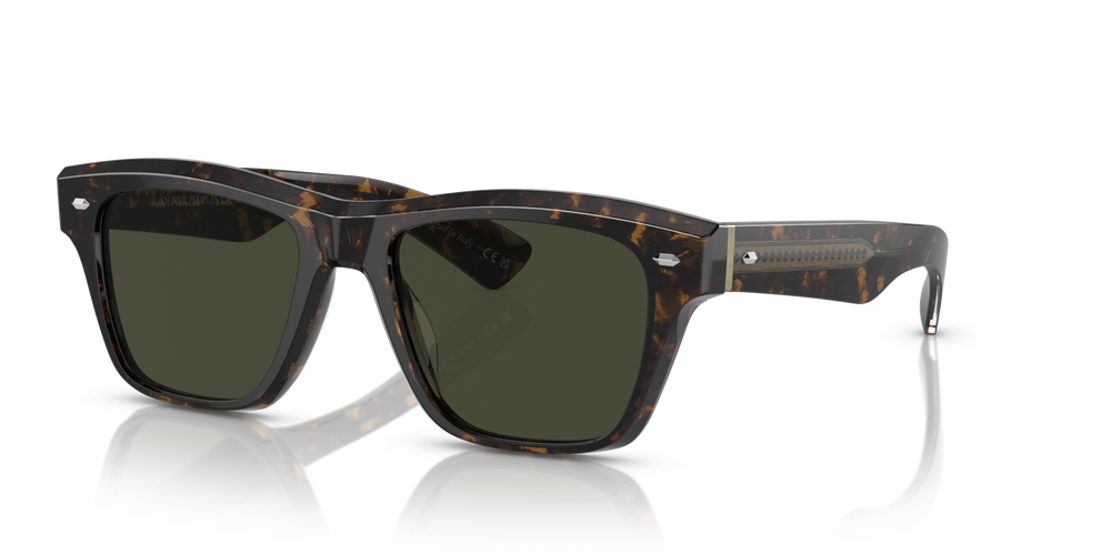 Oliver Peoples Oliver Sixties Sun with Walnut Tortoise frame and Green lenses - image 2