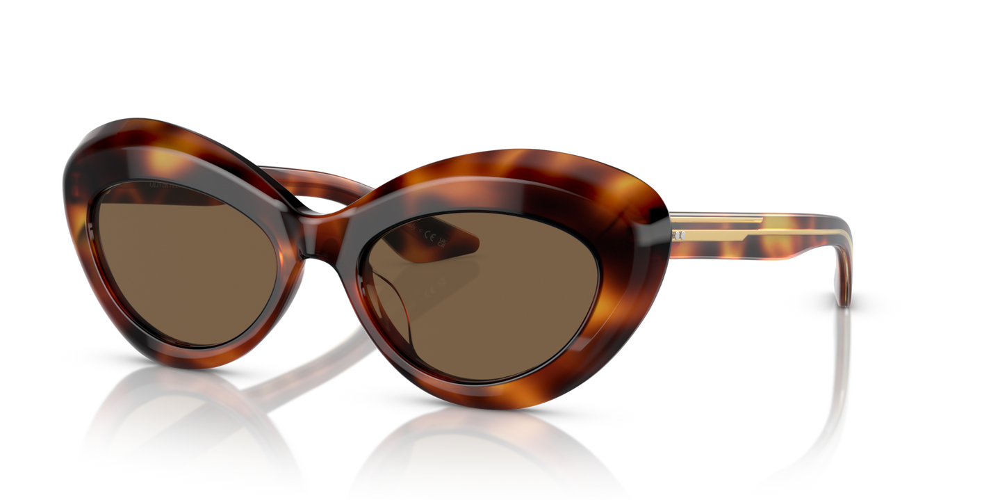 Oliver Peoples 1968C with Dark Mahogany frame and Brown lenses - Image Pins