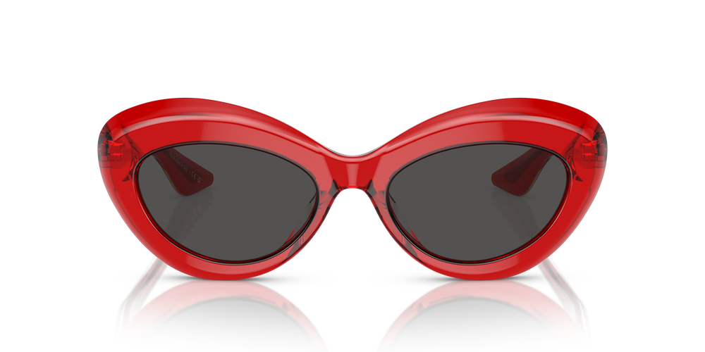 Oliver Peoples 1968C avec une monture Rouge translucide et des verres Gris - image 2