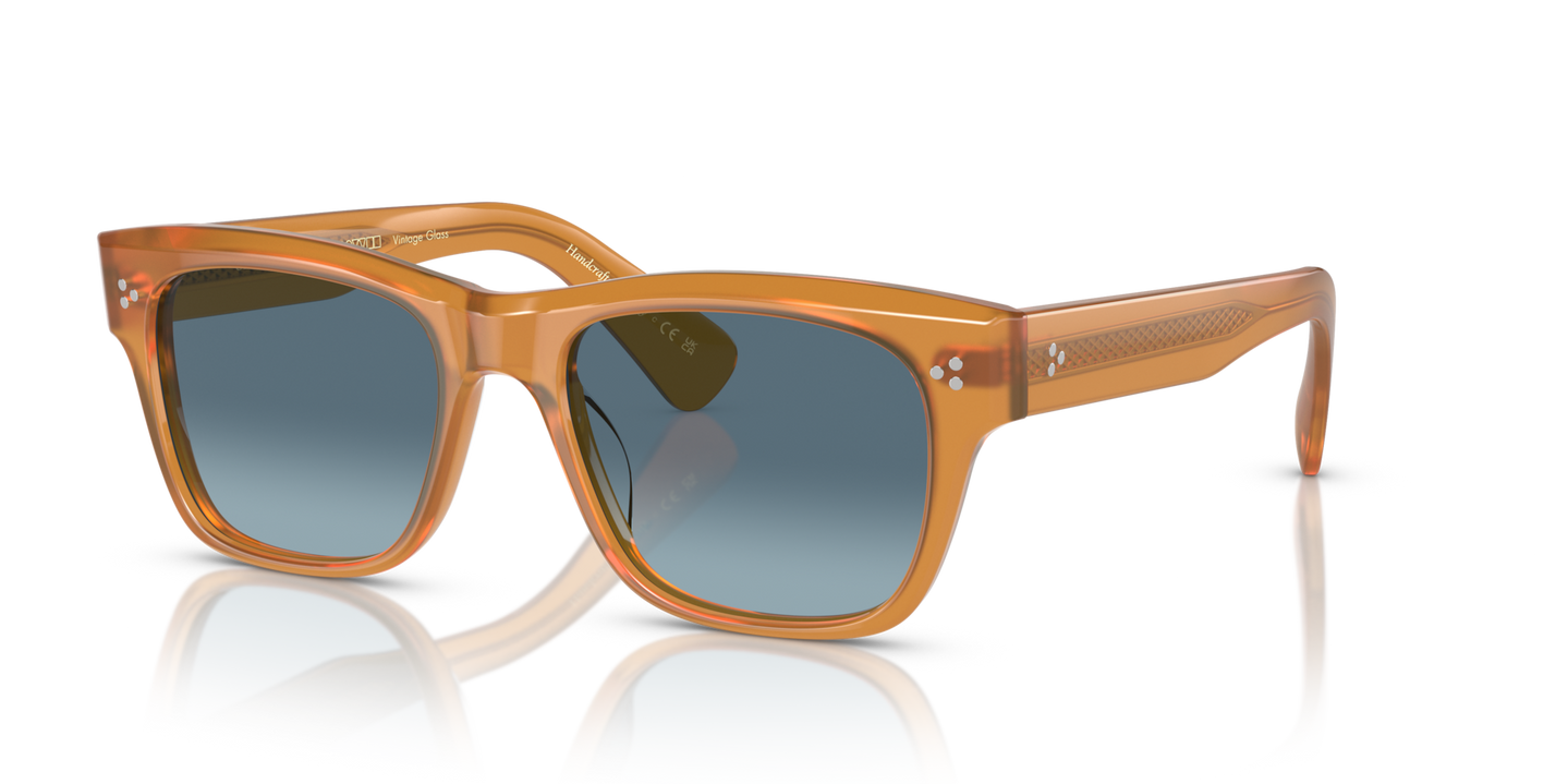 Oliver Peoples Birell Sun with Amber frame and Blue lenses - Image Pins