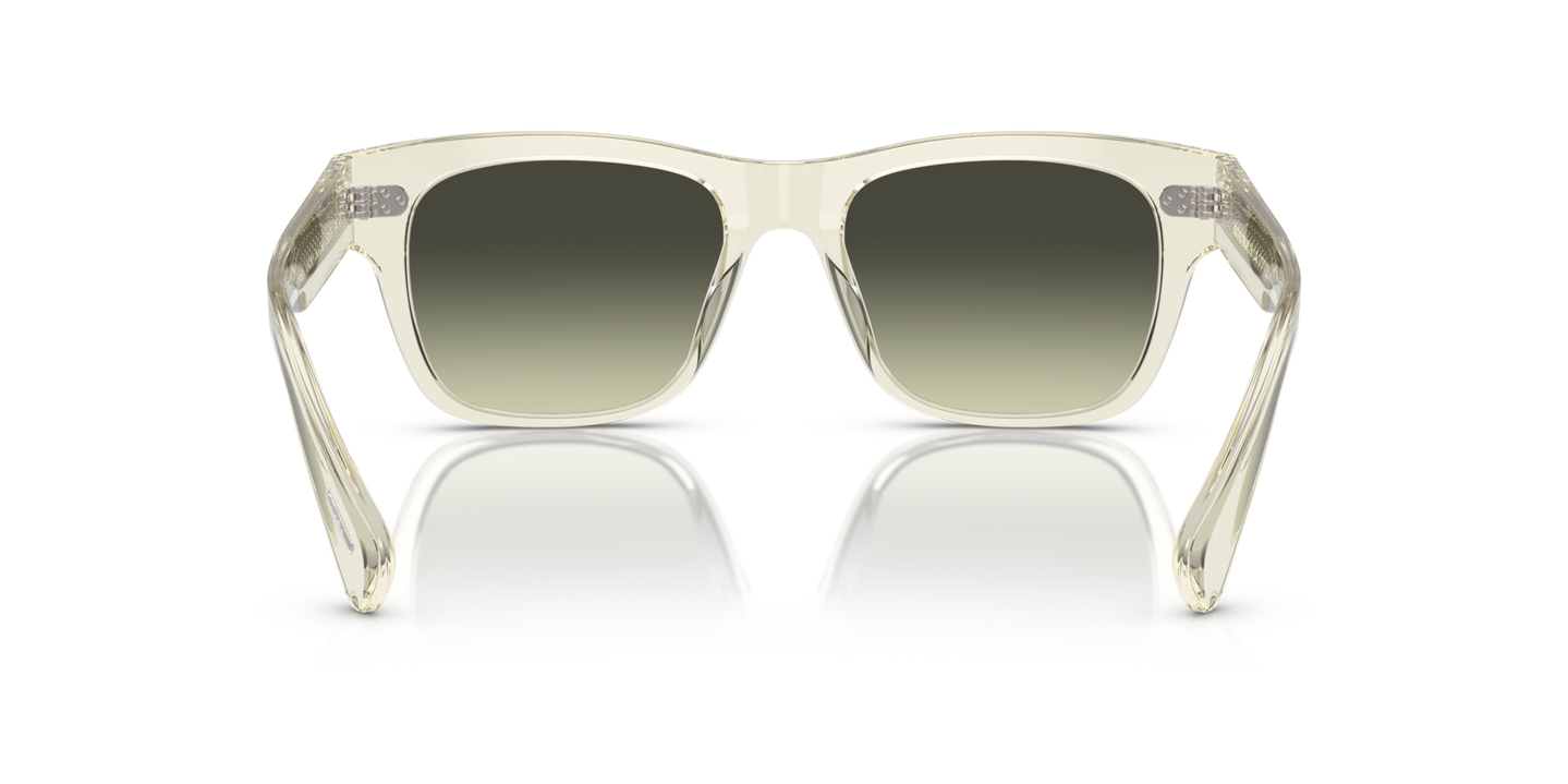 Oliver Peoples Birell Sun with Pale Citrine frame and Green lenses - Image Nosepads