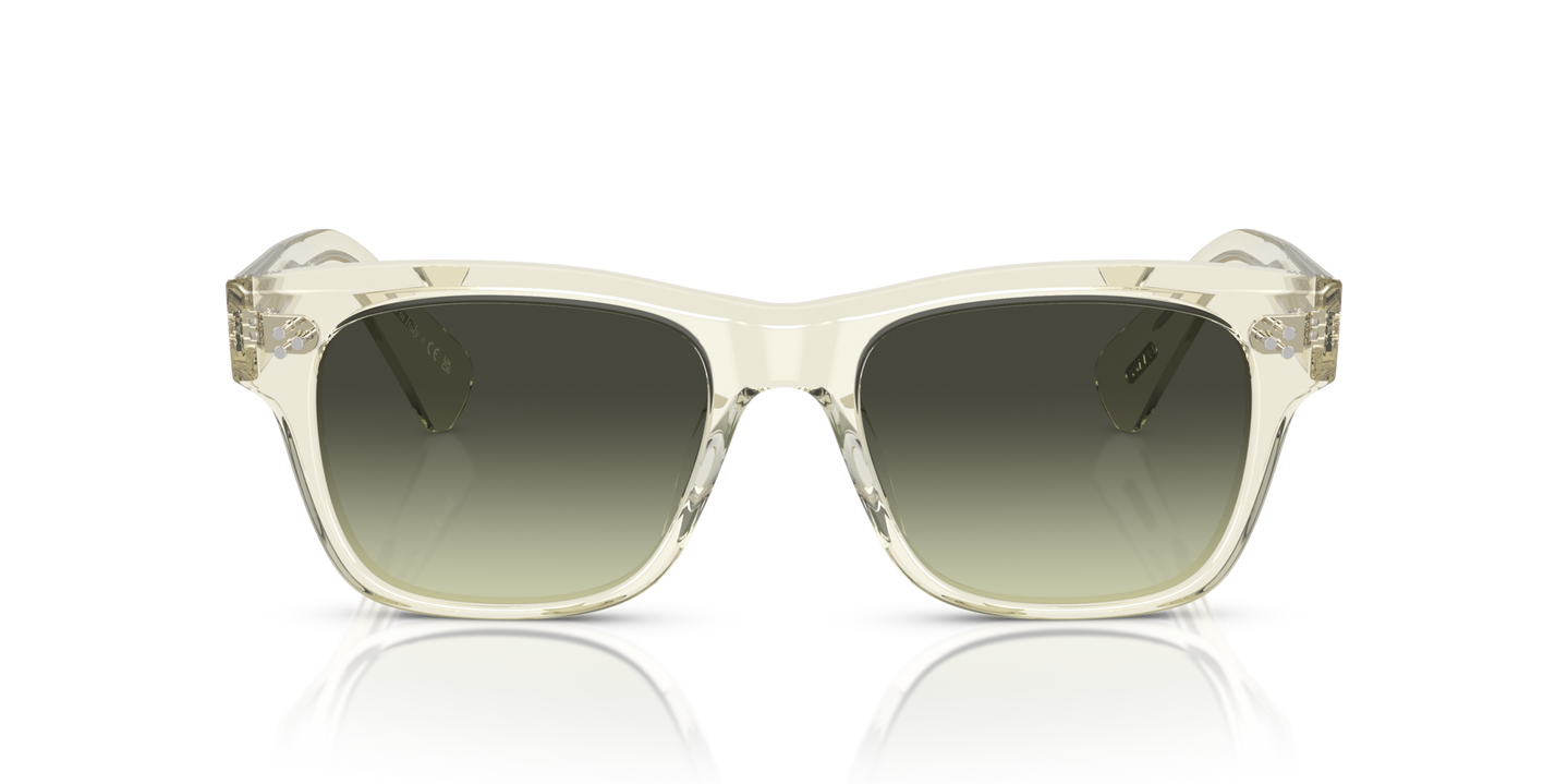 Oliver Peoples Birell Sun with Pale Citrine frame and Green lenses - Image Lenses
