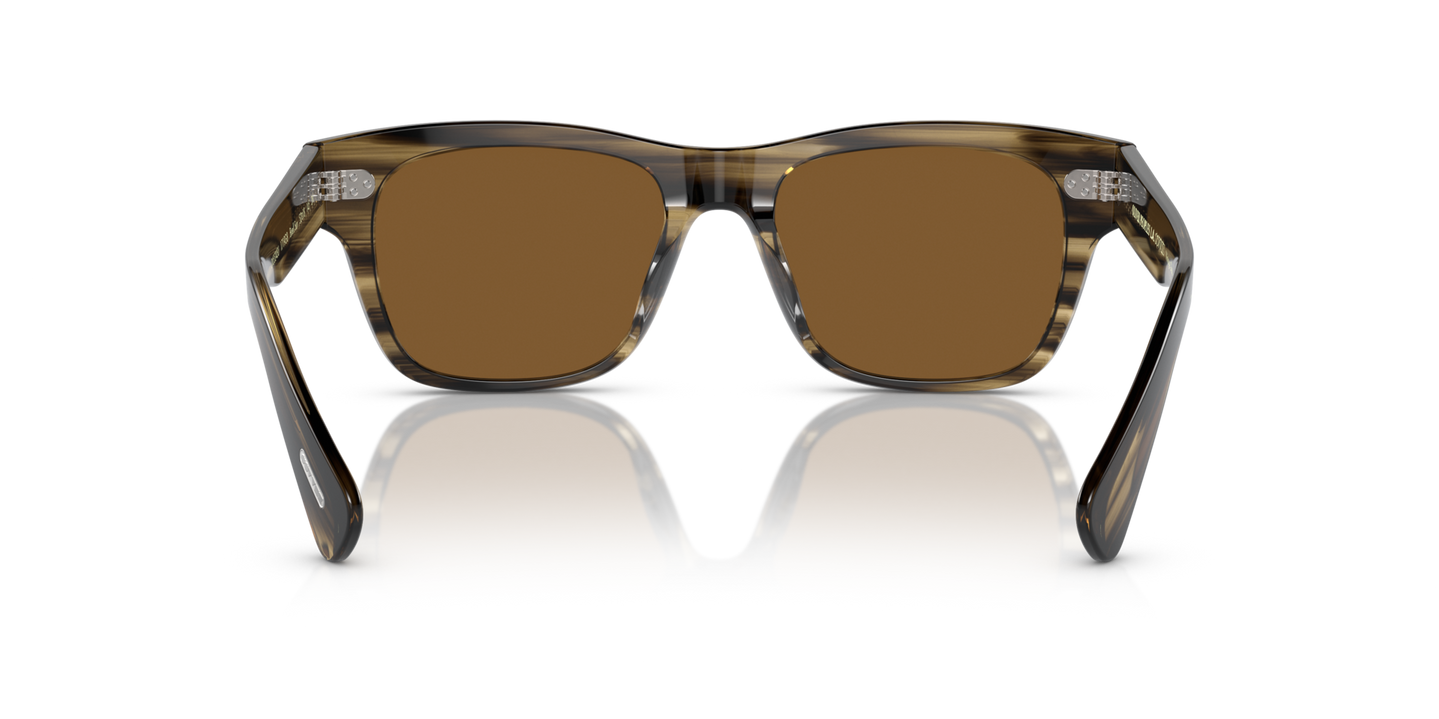 Oliver Peoples Birell Sun with Olive Smoke frame and Brown lenses - Image Nosepads