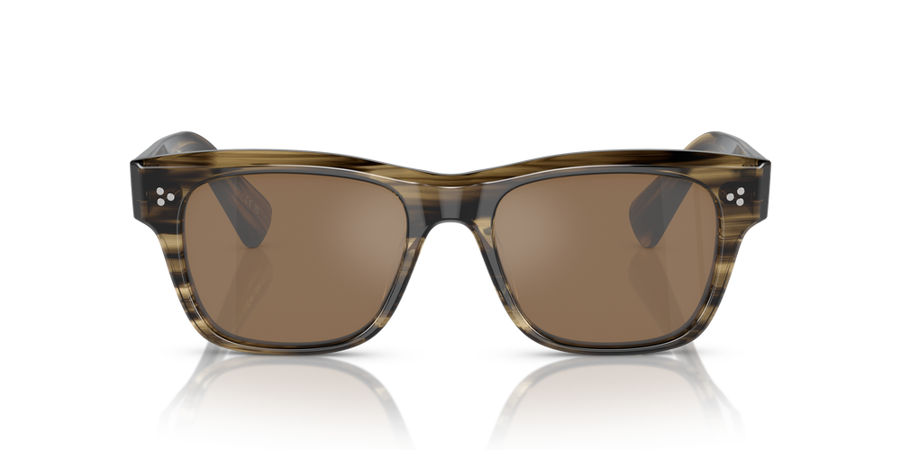 Oliver Peoples Birell Sun avec une monture Olive Smoke et des verres Brun - L'image 2