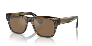 Oliver Peoples Birell Sun avec une monture Olive Smoke et des verres Brun - L'image 1