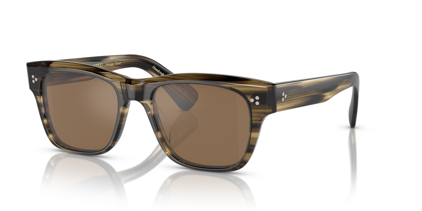 Oliver Peoples Birell Sun with Olive Smoke frame and Brown lenses - Image Pins