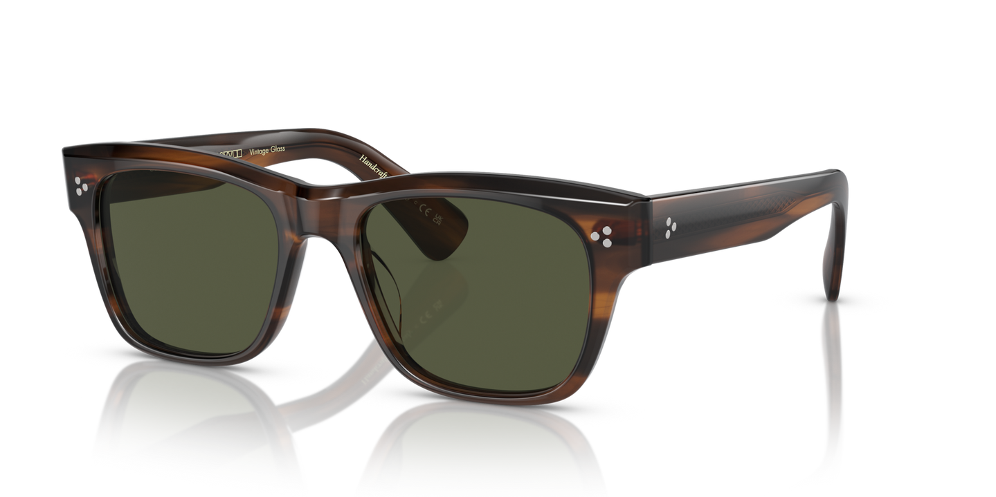 Oliver Peoples Birell Sun with Tuscany Tortoise frame and Green lenses - Image Pins