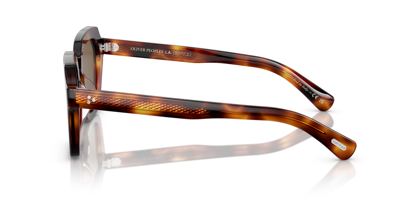 Sie Oliver Peoples Kienna mit Mahagoni dunkel Gestell und Braun Gläsern - Bild Bügel