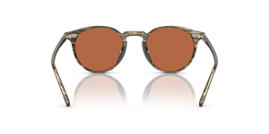 Oliver Peoples N.02 Sun con montatura Bark verde oliva tenue e lenti  Arancione - L'immagine 5