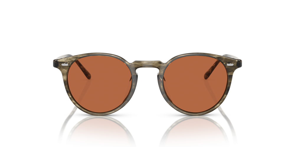 Oliver Peoples N.02 Sun con montatura Bark verde oliva tenue e lenti  Arancione - L'immagine 2