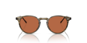 Oliver Peoples N.02 Sun con montatura Bark verde oliva tenue e lenti  Arancione - L'immagine 2
