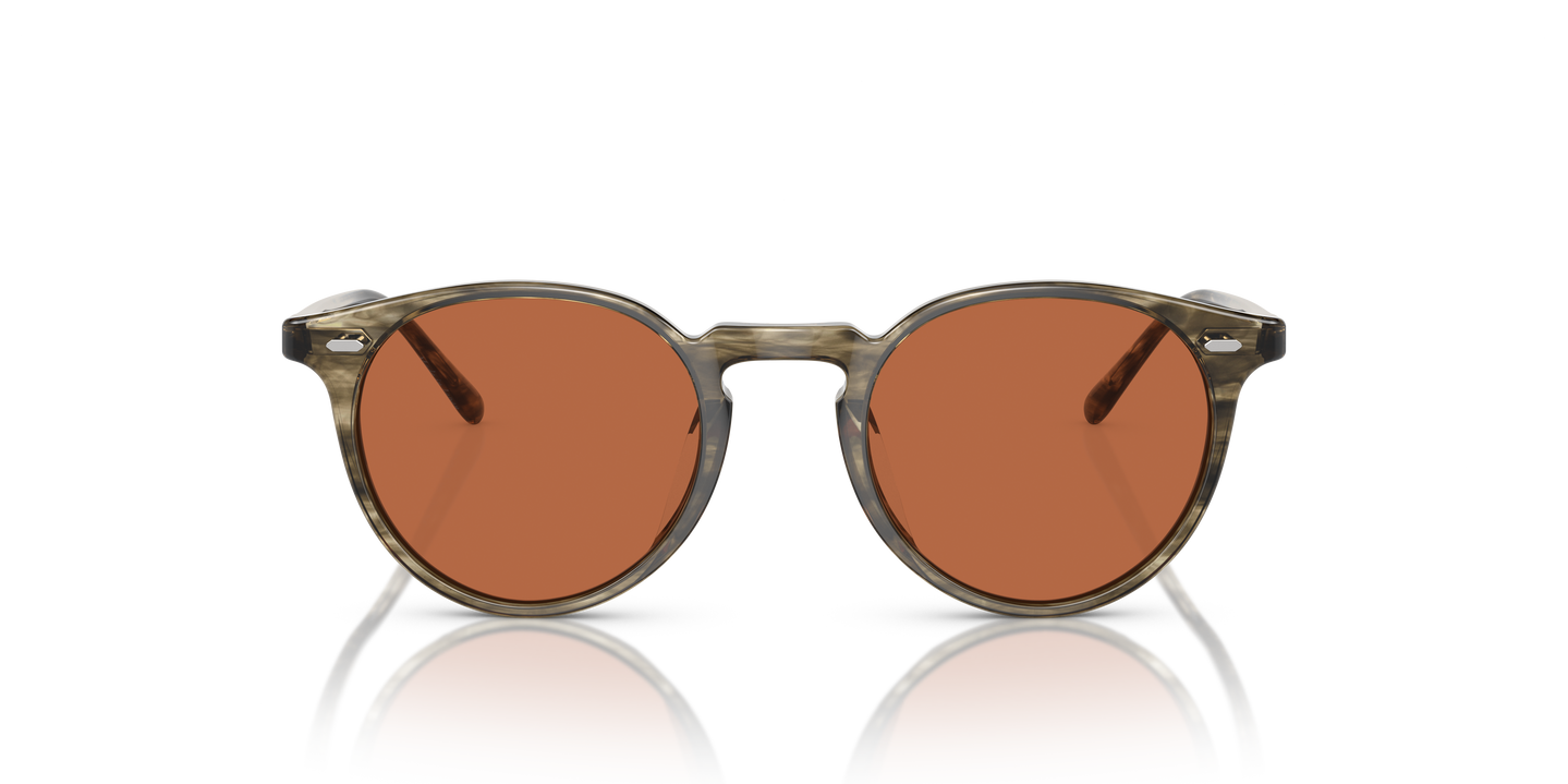Oliver Peoples N.02 Sun with Soft Olive Bark frame and Persimmon Oliver Peoples N.02 Sun with Soft Olive Bark frame and Persimmon