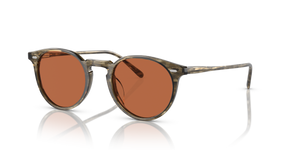 Oliver Peoples N.02 Sun con montatura Bark verde oliva tenue e lenti  Arancione - immagine 1