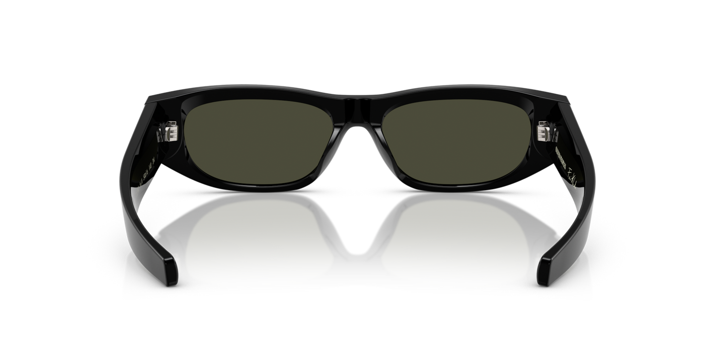 Sie Oliver Peoples Fai II mit Schwarz Gestell und Grün Gläsern - Bild Stegplättchen