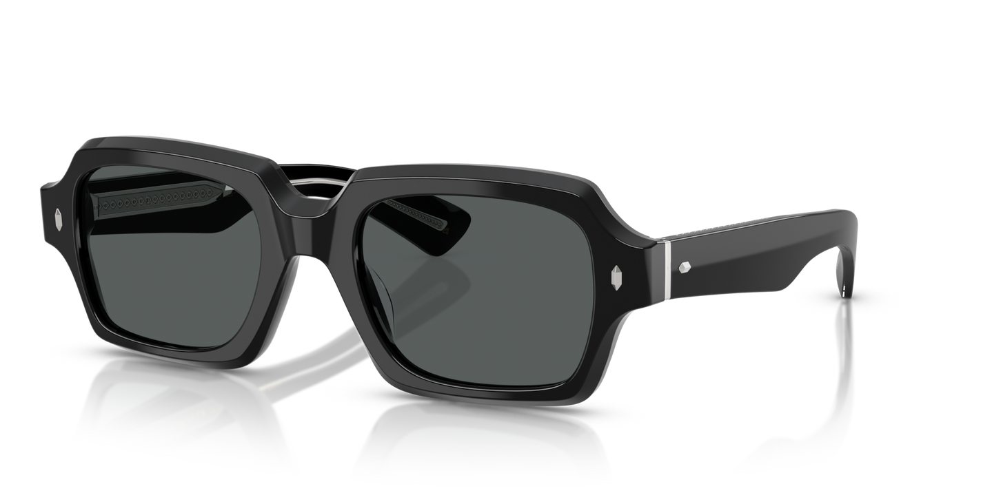 Oliver Peoples Devaney 18k with Black frame and Grey lenses - Image Precious Gold Plated Metal