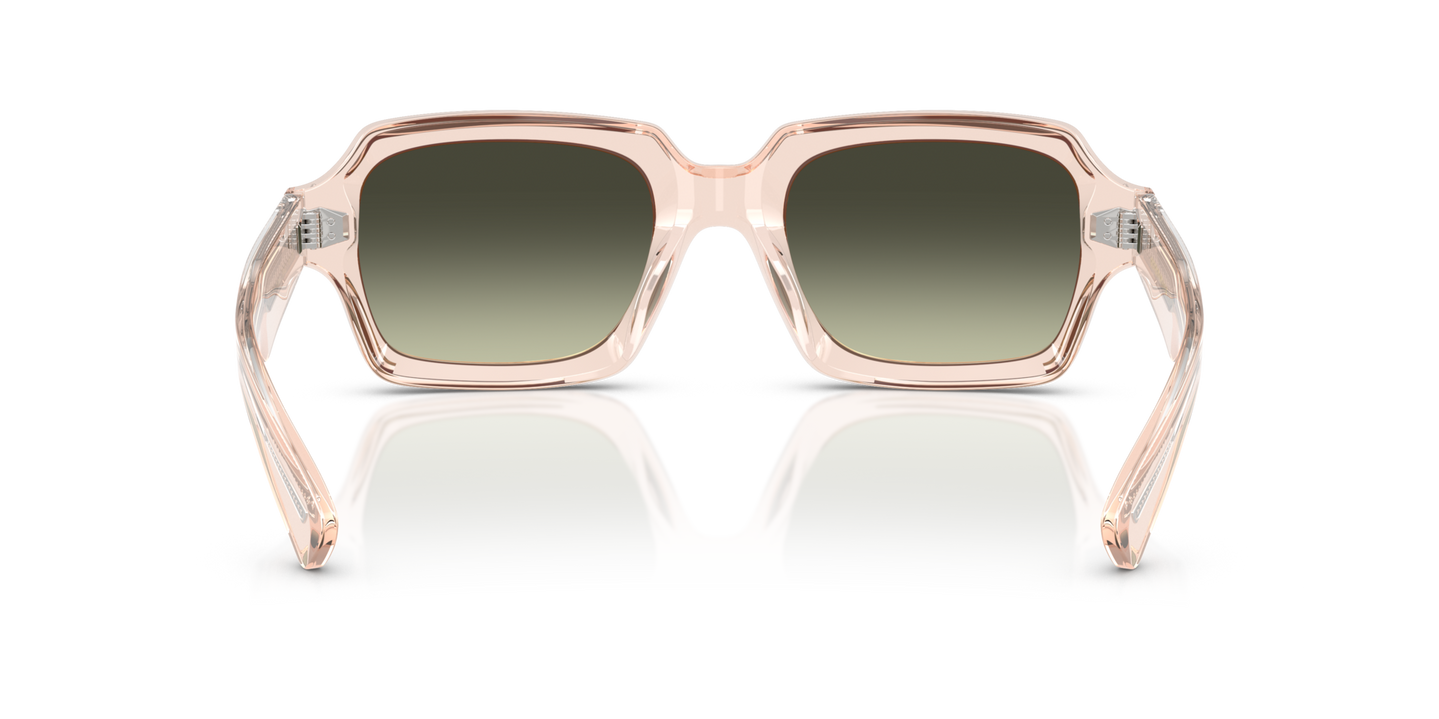 Sie Oliver Peoples Devaney 18k mit Cherry Blossom Gestell und Grün Gläsern - Bild Stegplättchen