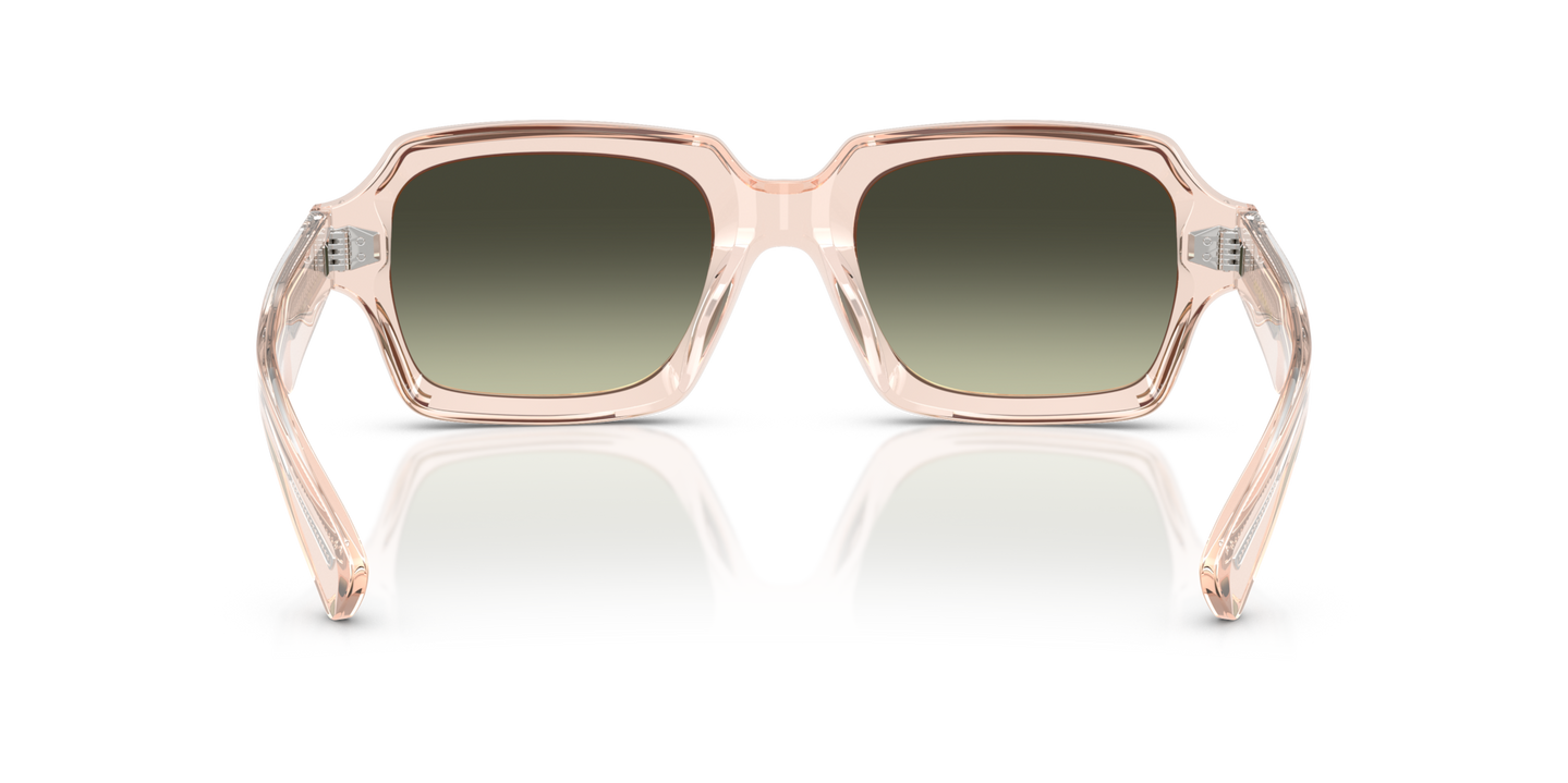 Oliver Peoples Devaney 18k with Cherry Blossom frame and Green lenses - Image Nosepads
