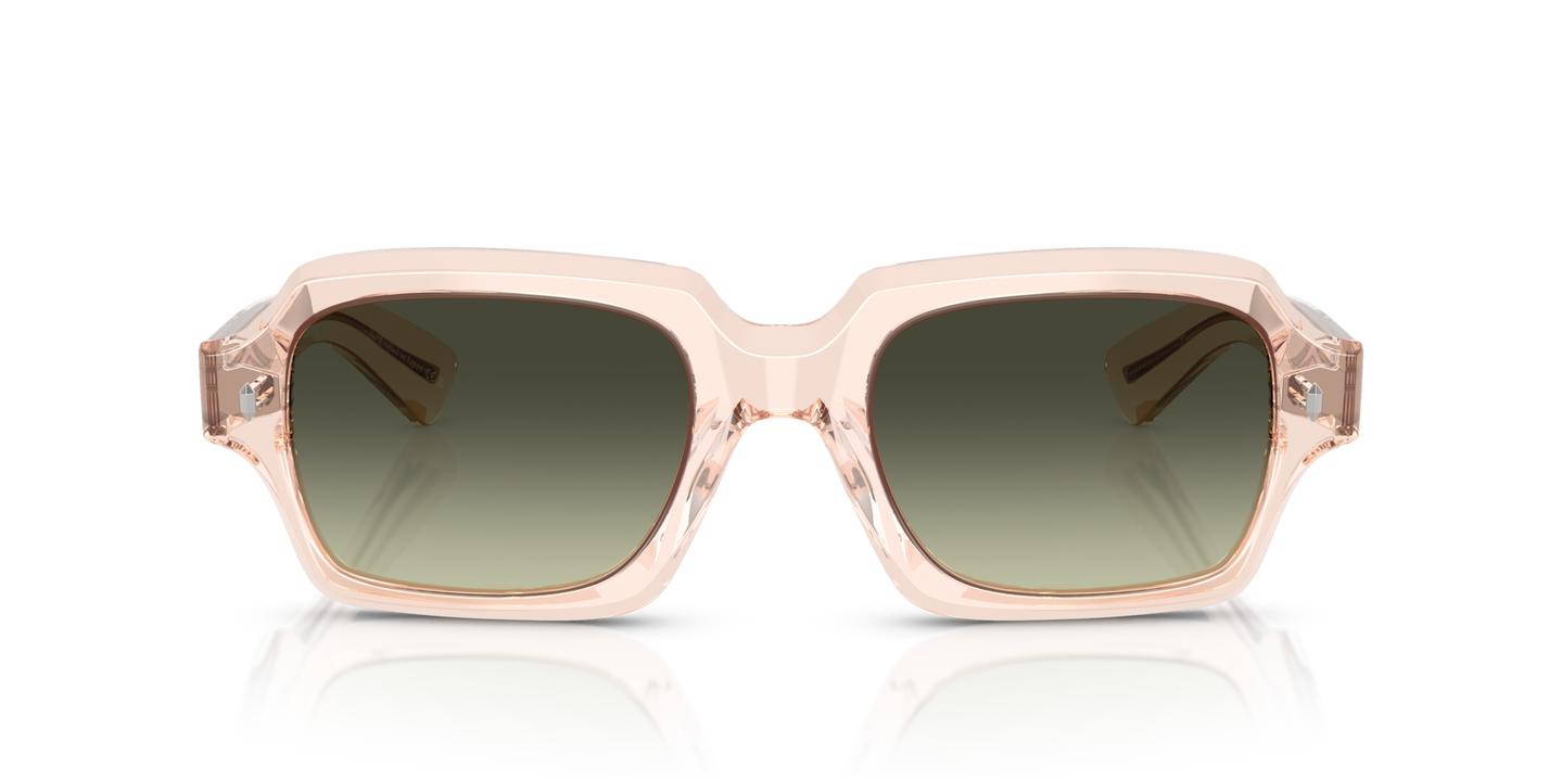 Oliver Peoples Devaney 18k with Cherry Blossom frame and Green lenses - Image Premium Material