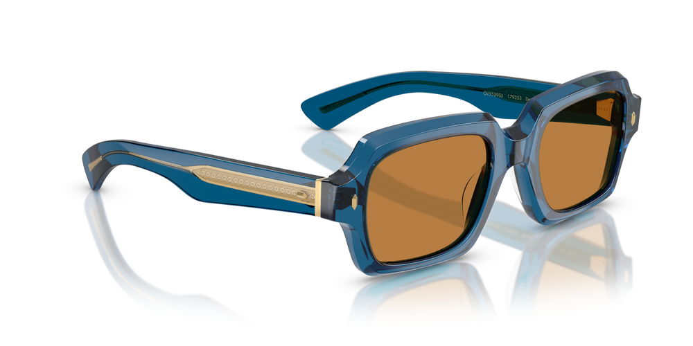 Oliver Peoples Devaney 18k avec une monture Bleu Translucide et des verres Brun - image 3