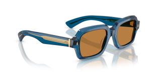 Oliver Peoples Devaney 18k avec une monture Bleu Translucide et des verres Brun - image 3